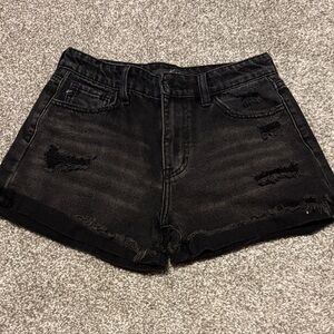KanCan Black Distressed Jean Shorts